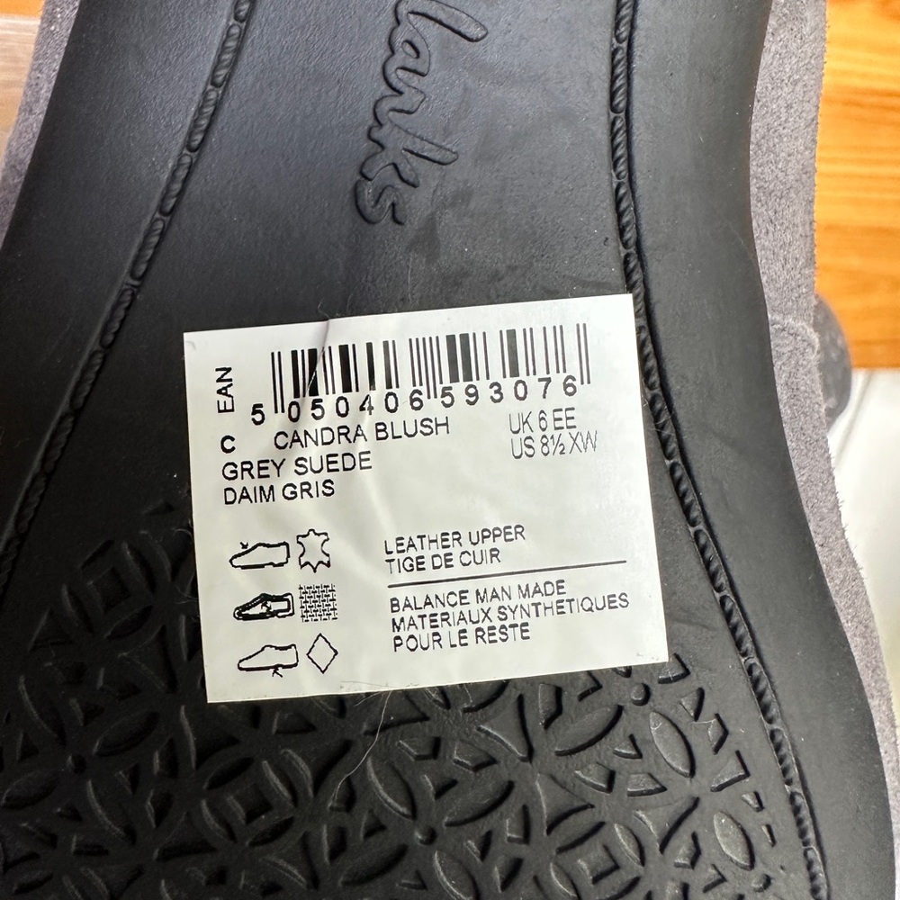 Clarks Women's Candra Blush Grey flats size 8.5 - Picture 8 of 11
